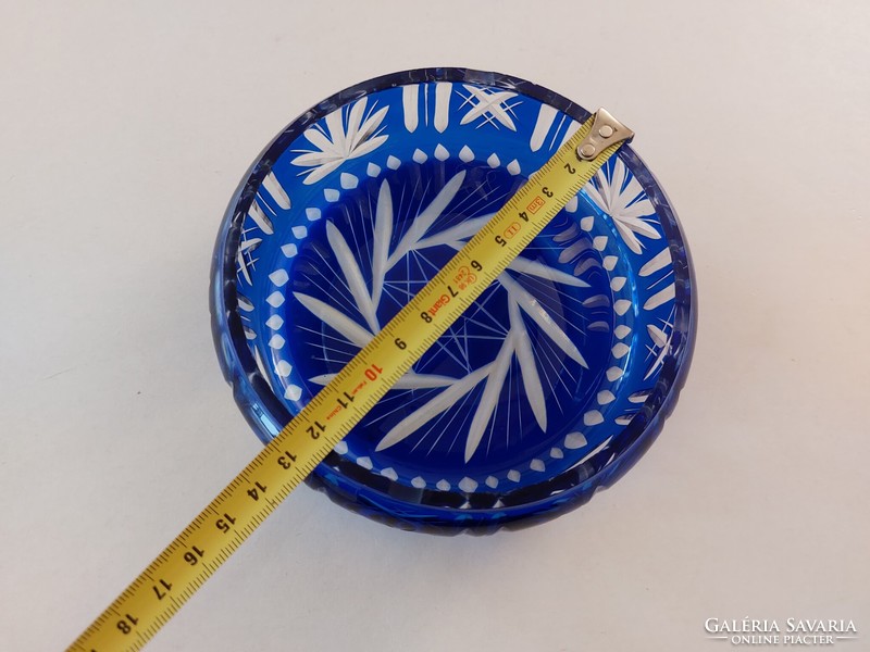 Old lead crystal ashtray blue crystal ashtray