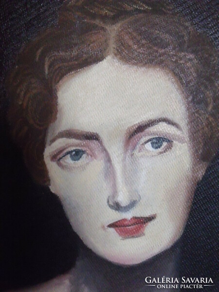 Female portrait - oil painting on wood panel