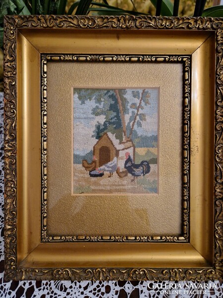 Goblet in a gilded wooden frame