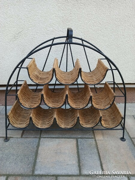 Vintage wrought iron wine rack. Negotiable.