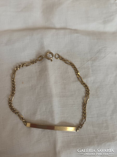 Old handmade gold-plated silver bracelet with sheet insert for sale!