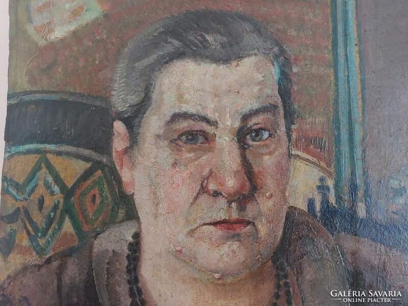 (K) Portréfestmény Erdélyi Mihály Szeged 58x66 cm