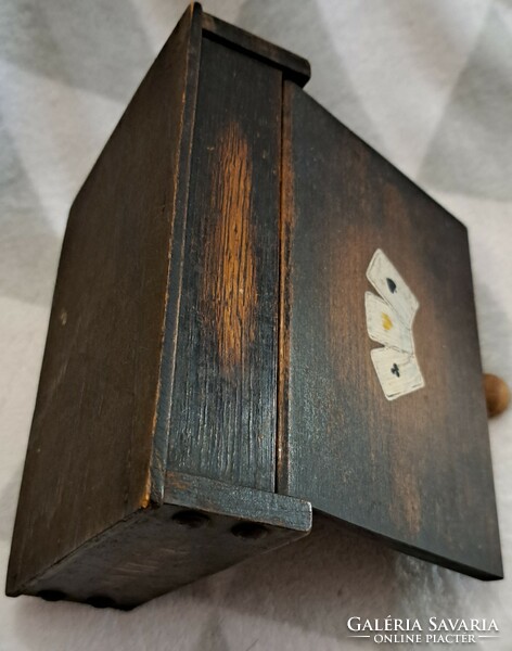 Old wooden card holder box (l4569)