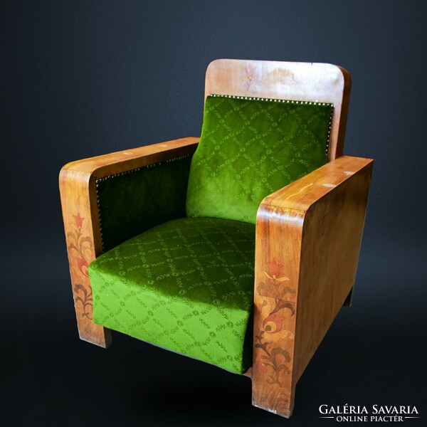 Art deco armchair with folk motifs