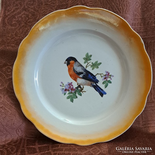 Régi Zsolnay madaras porcelán lapos tányér 1 (L4552)