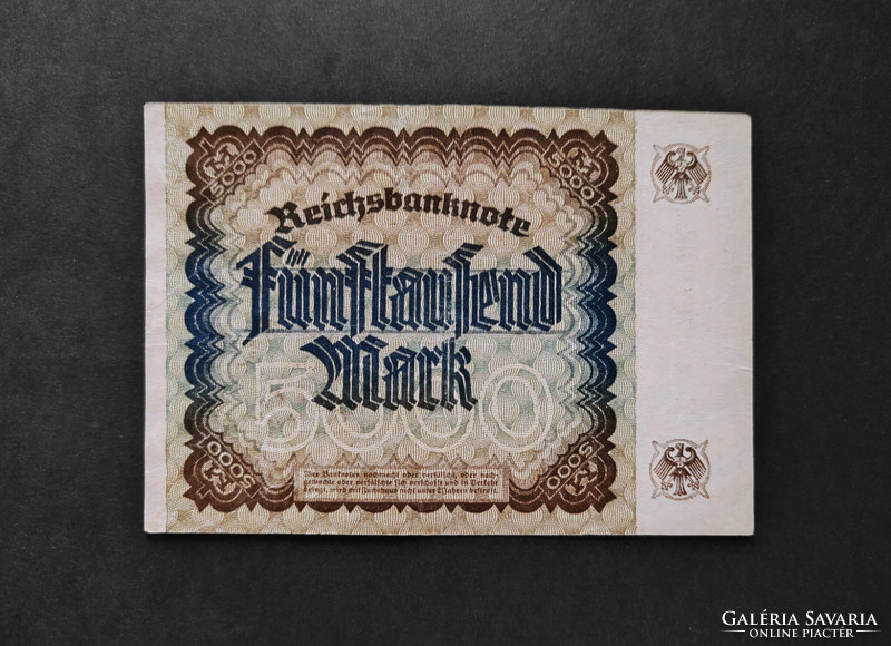 Németország 5.000 Márka 1922, VF+