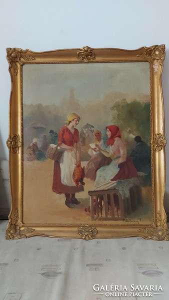 Burchard Bélaváry István (1864-1933) olaj vászon festménye