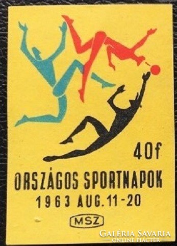 Gy90 / 1963 Országos sportnapok gyufacímke