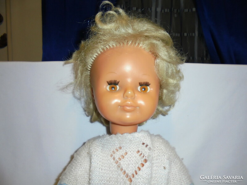 Old sleeping doll, toy doll - 63 cm