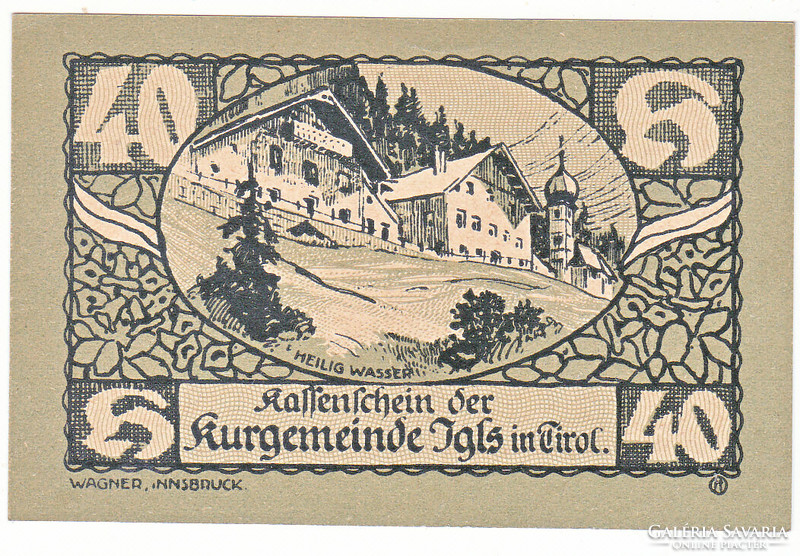 Austrian emergency money 40 heller 1920