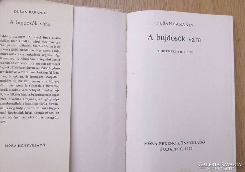 Dušan Baranin - A bujdosók vára (szerb történelmi regény)