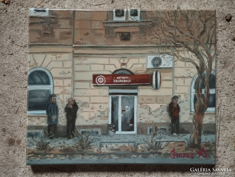 Tobacco shop - oil painting