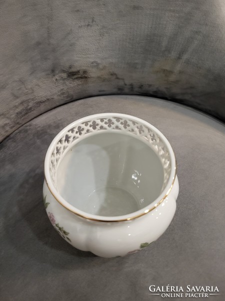 Zsolnay floral openwork pot