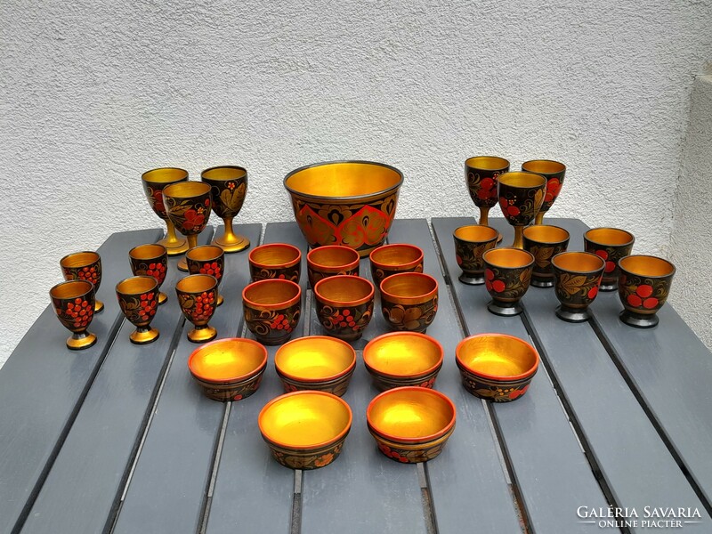 HUF 1 beautiful hand-painted Russian glasses, etc. together