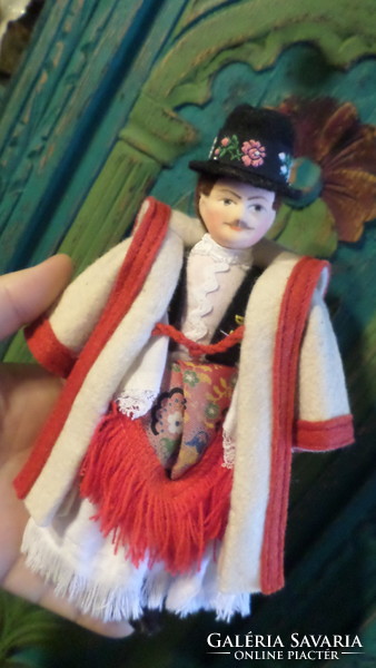 Very nice condition, 19 cm, retro, folk art, textile doll.