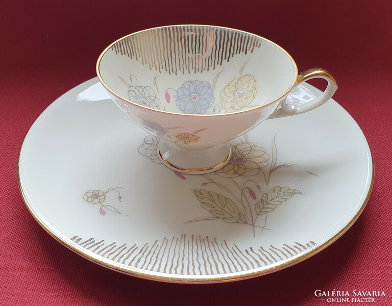 Porcelain coffee tea breakfast set incomplete cup small plate with flower pattern plate