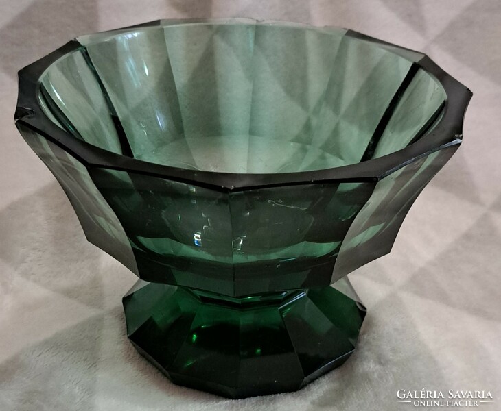 Antique moser glass bowl, table centerpiece (l4566)