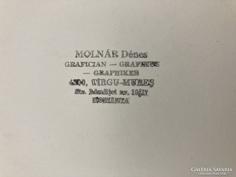 Molnár dénes démol (1947-2000): aqutinta, aquforte, marked, numbered 7/10 artistic graphics