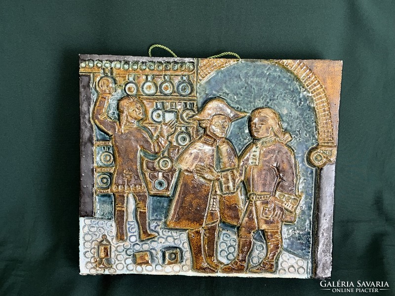 Pharmacist motif pyrogranite ceramic wall decoration 37 cm (c0025)