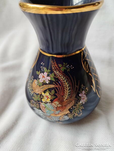 Blue porcelain violet vase