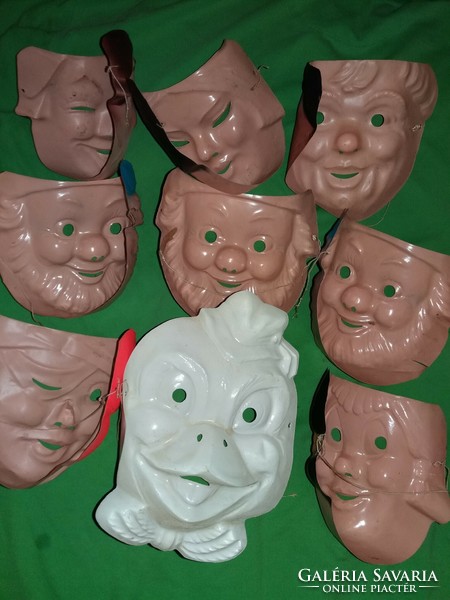 Antique painted celluloid masks masks different characters 10 pieces in one according to the pictures