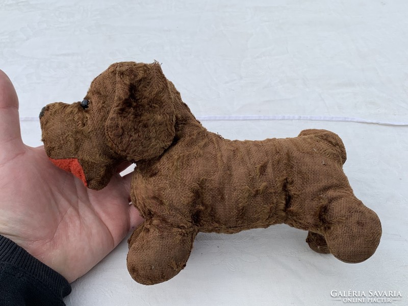 Very old straw or sawdust stuffed dog toy dog old time toy
