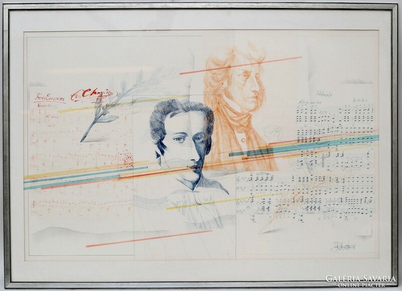 József Pecenke - Joe Pecenke - works by Chopin - mixed media - 1981