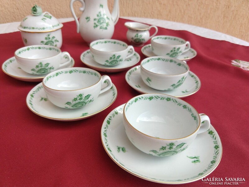 Herend 6-person rose pattern coffee set, perfect, for Easter, now without a minimum price..