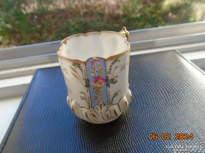 1890 Elite france limoges bawo&dotter special hand painted rare mocha cup with floral designs