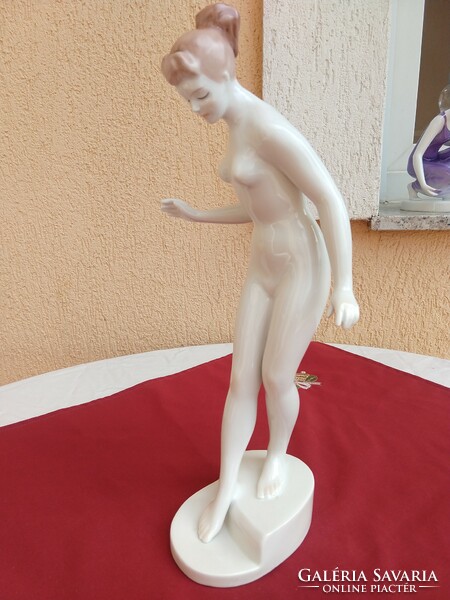 Large size aquincum female nude entering the water, 37 cm, perfect, now without a minimum price..