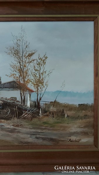 István Reinhardt oil painting: backyard