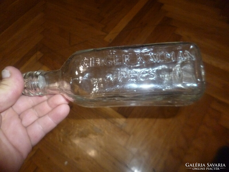 Old Mecsek drinking glass bottle Geiger Kálmán Pécs