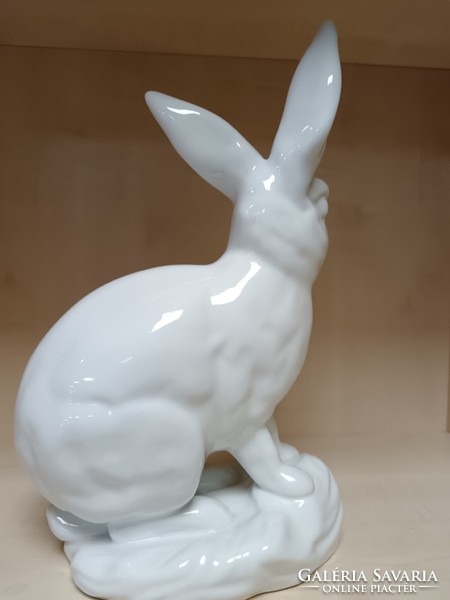 A snow-white large hare from Herend