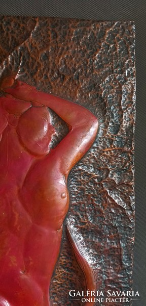 Hatalmas brutalista fém bronz kép ALKUDHATÓ kézi készítésű design