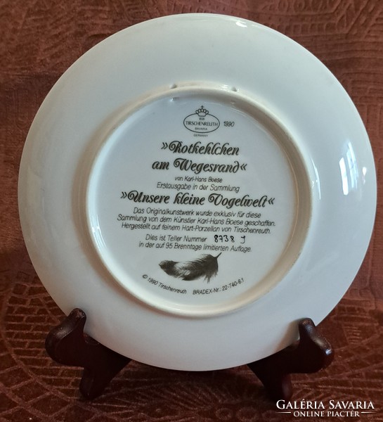 Bird decorative plate, robin porcelain wall plate (l4546)