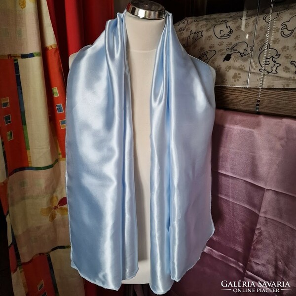 Wedding scarf02 - bridal light blue satin stole, scarf, shawl