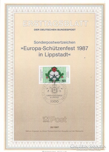 ETB 0061 Bundes Mi 1330 ETB 20-1987   0,40 Euró
