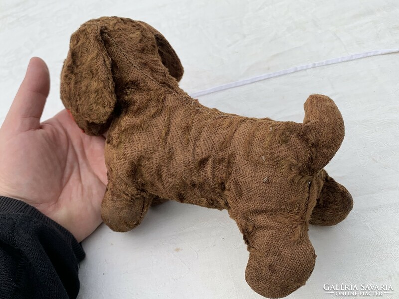 Very old straw or sawdust stuffed dog toy dog old time toy