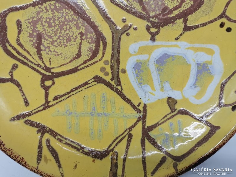 József Garányi plate, retro applied art ceramics, 25 cm, 1961, marked
