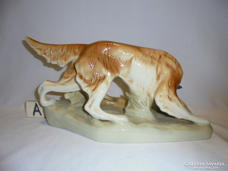 Royal dux porcelain hunting dog - porcelain statue, nipp, figurine