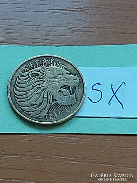 Ethiopia 10 centimes 1977 brass, lion sx