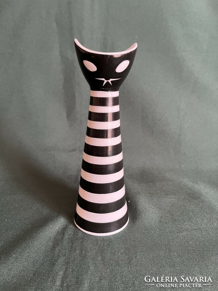 Janos Zsolnay Turkish porcelain cat vase (p0010)