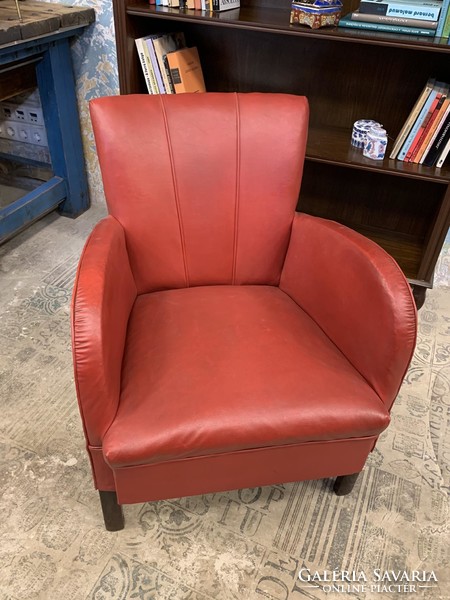 Italian mid-century artificial leather club chair.