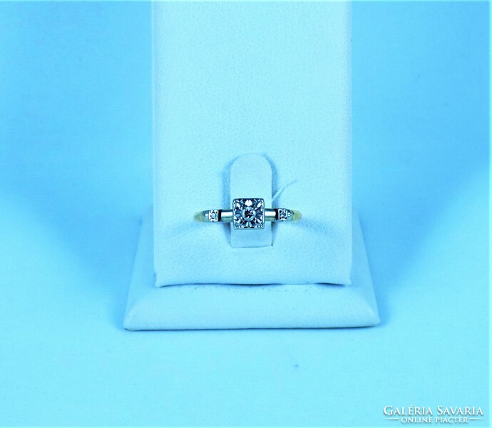 Wonderful 14k gold ring with diamond gems!!!