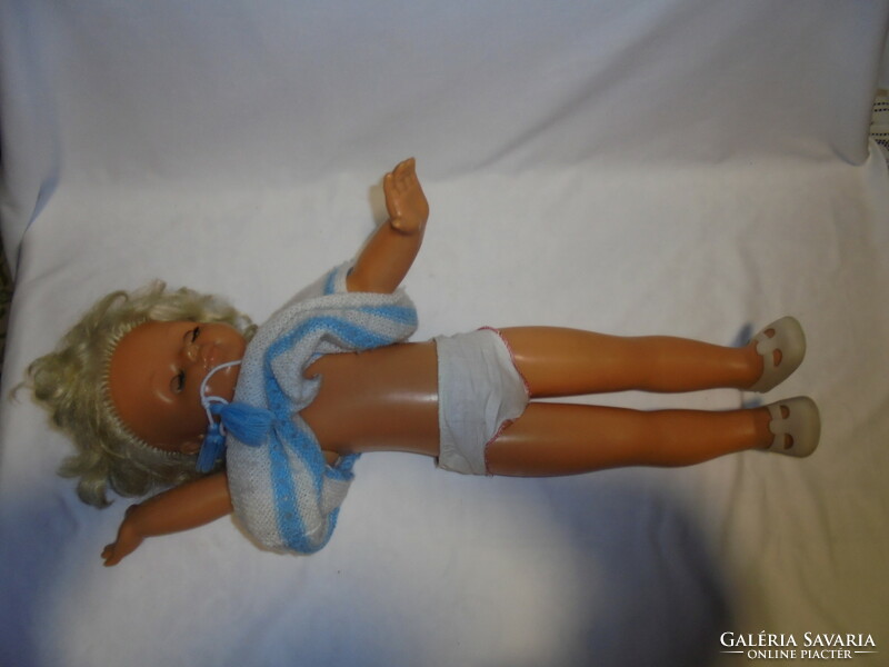 Old sleeping doll, toy doll - 63 cm