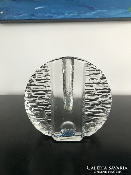 Scandinavian monofilament glass vase, thick disc (20/d)
