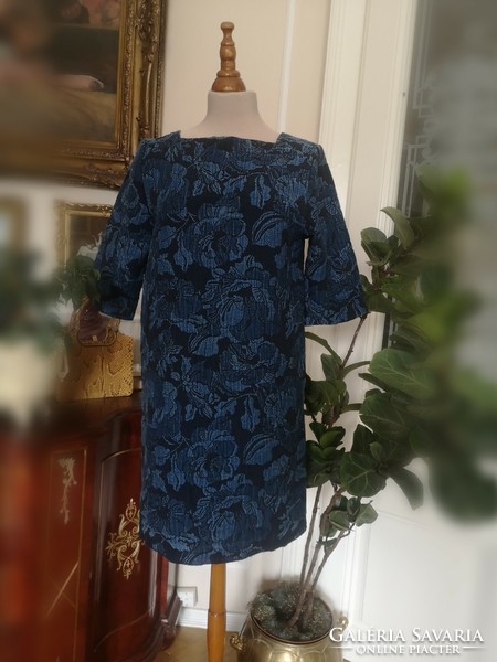 Mango s, m minidress, size 38-40, dark blue floral cotton material