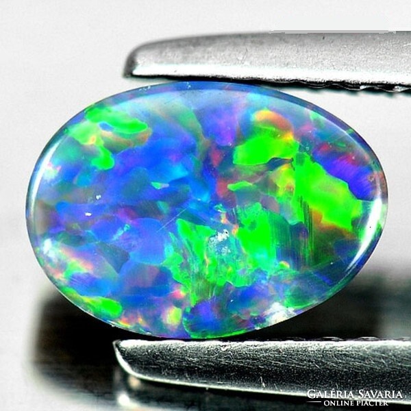 Genuine 100% natural Australian multi-color doublet opal gemstone 0.81ct (opaque) - rainbow iridescent.