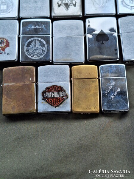 For sale ... Only in one lot ... 14 Zippo petrol lighters