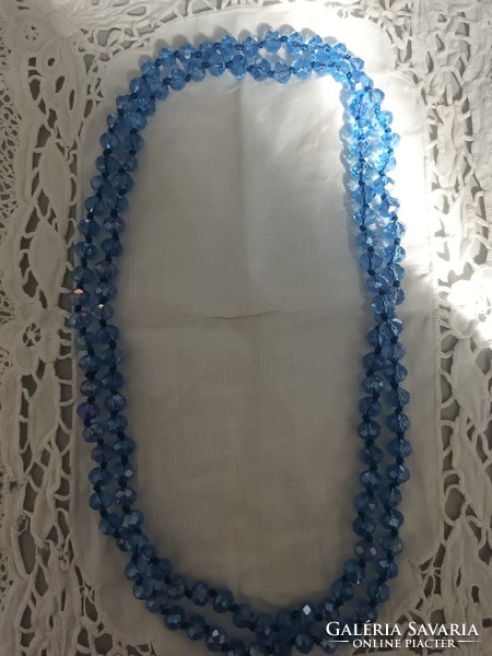 New beautiful blue crystal stone long necklace for sale!